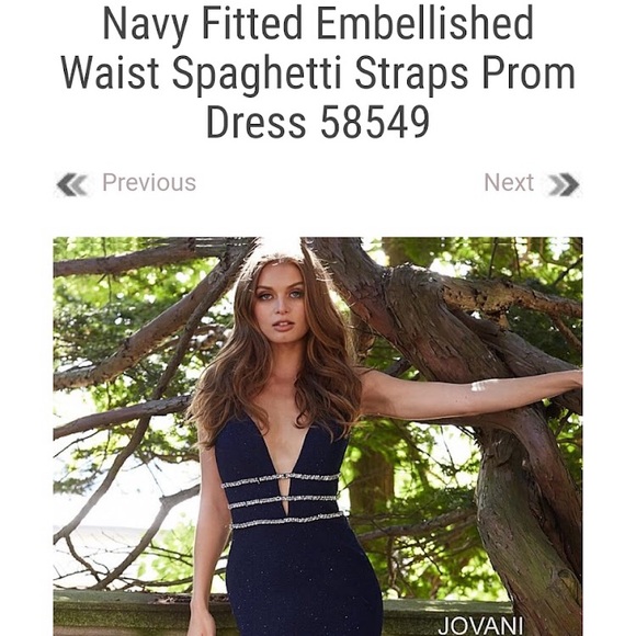 Navy Blue Jovani Prom Dress - Picture 2 of 6